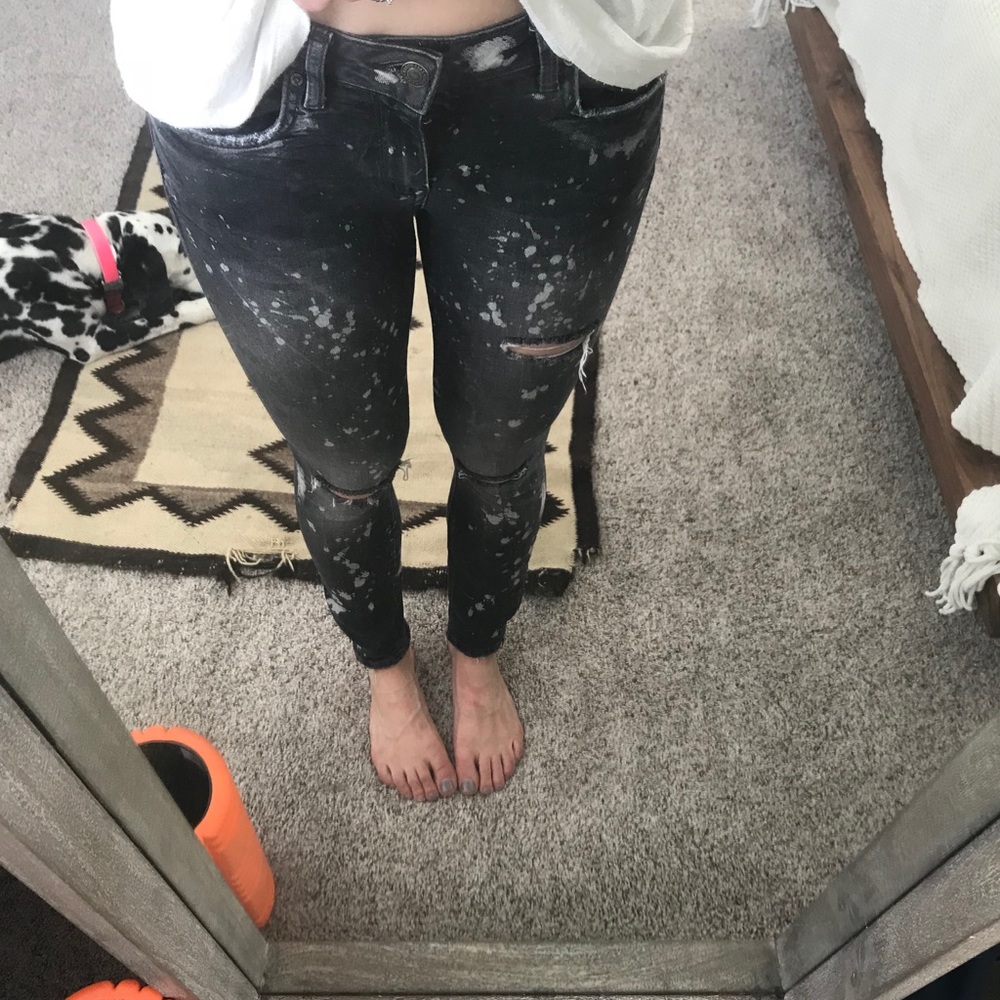 Zara trafulac skinny black speckled jeans
